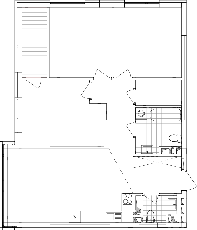 -кімнатна у ЖК Варшавський 2