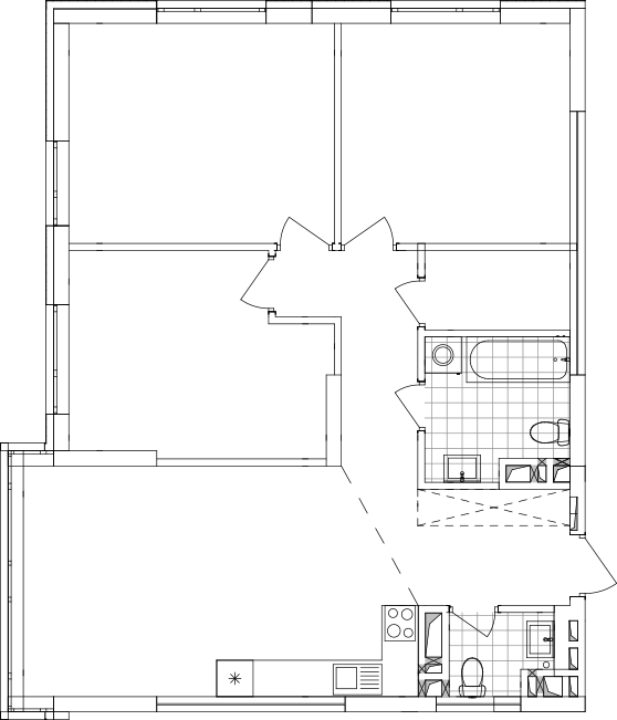 -кімнатна у ЖК Варшавський 2