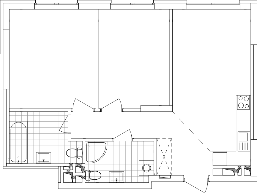 -кімнатна у ЖК Варшавський 2