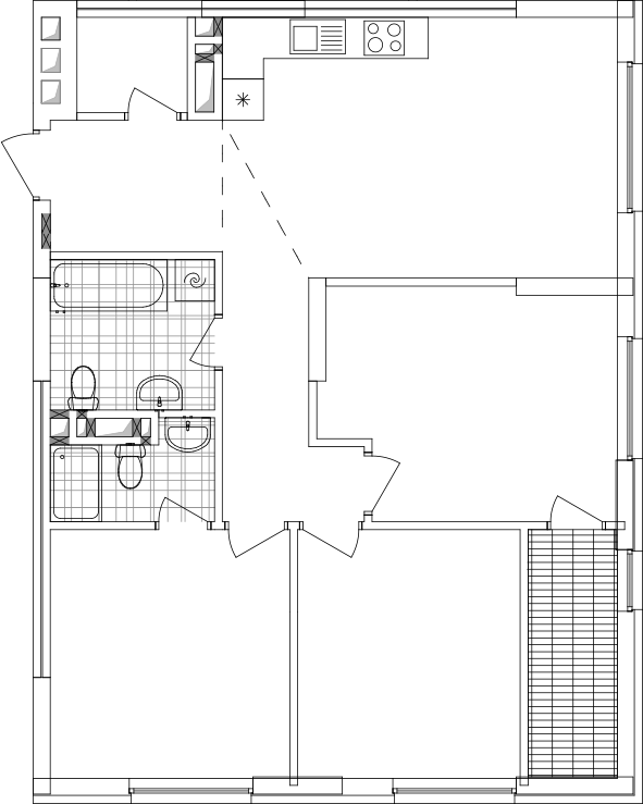 -кімнатна у ЖК Варшавський 2