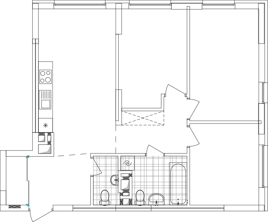 -кімнатна у ЖК Варшавський 2