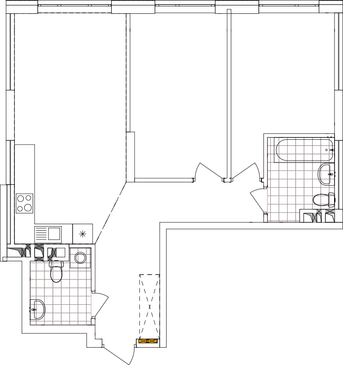 -кімнатна у ЖК Варшавський 2