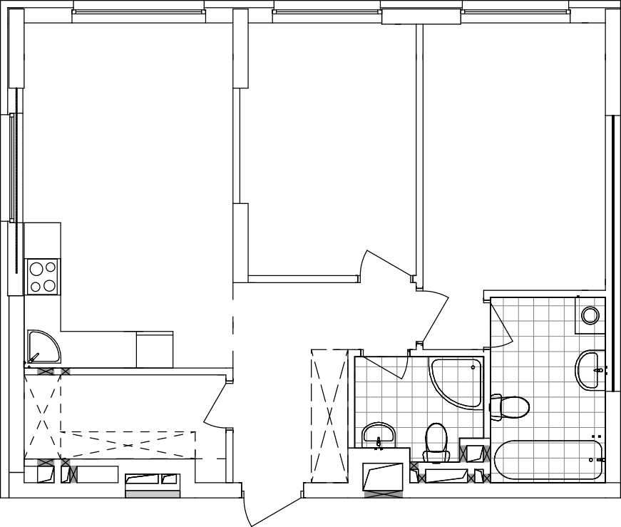 -кімнатна у ЖК Варшавський 2
