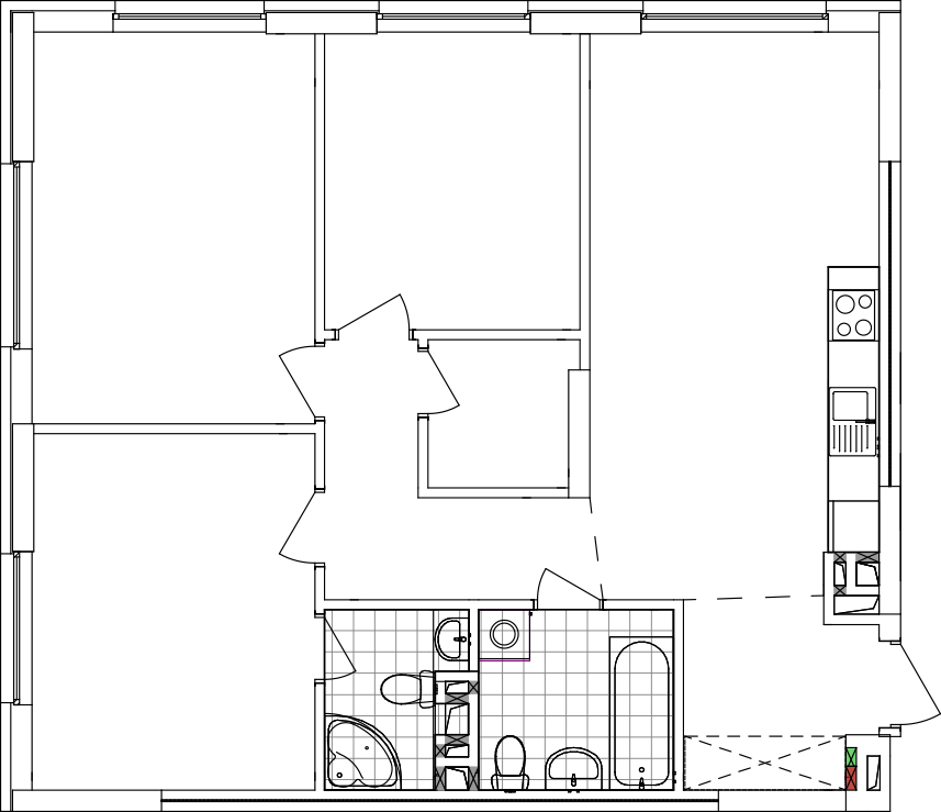 -кімнатна у ЖК Варшавський 2
