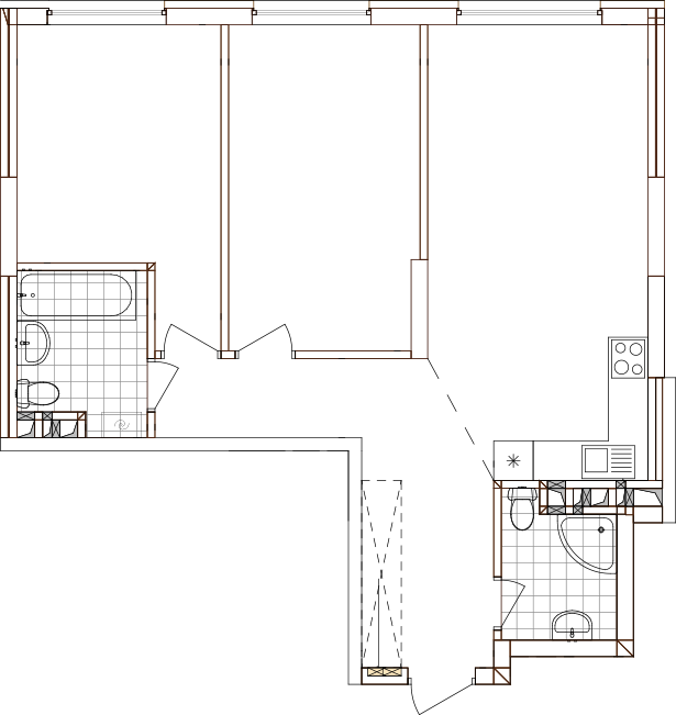 -кімнатна у ЖК Варшавський 2