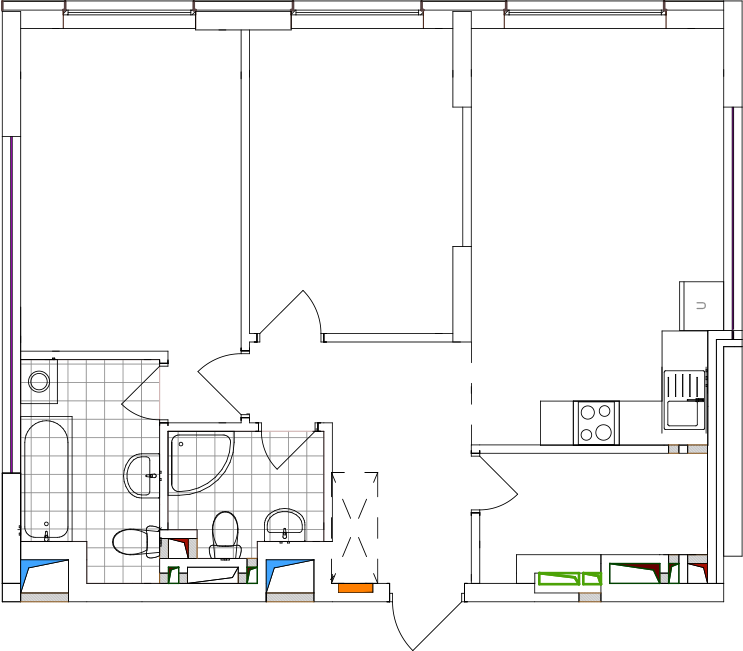 -кімнатна у ЖК Варшавський 2