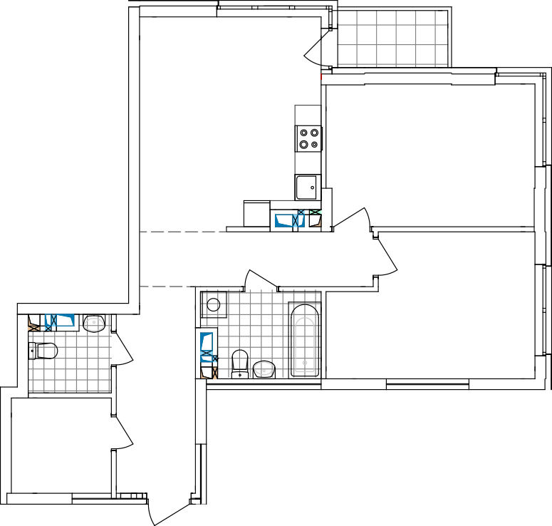 -кімнатна у ЖК Варшавський 2