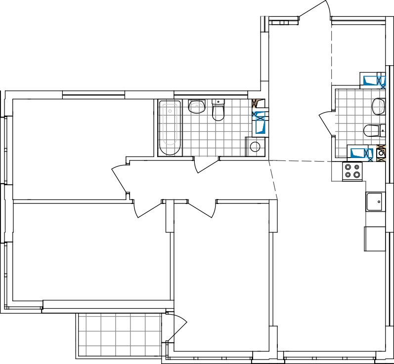 -кімнатна у ЖК Варшавський 2