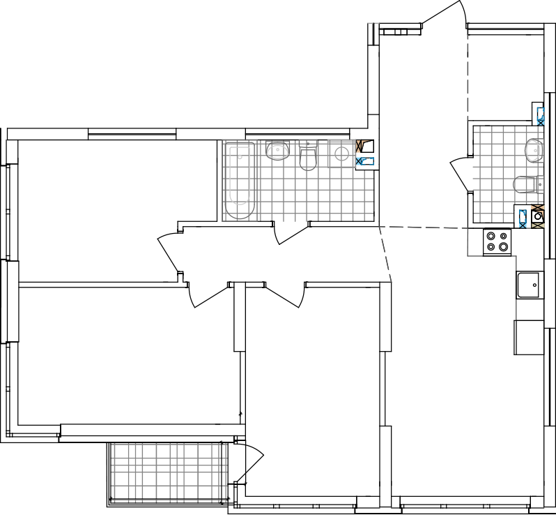 -кімнатна у ЖК Варшавський 2