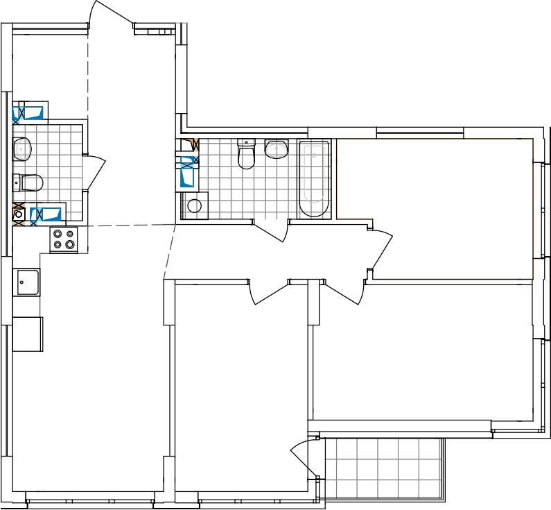 -кімнатна у ЖК Варшавський 2