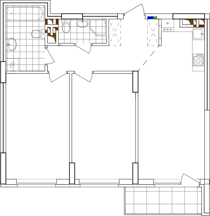 -кімнатна у ЖК Варшавський 2