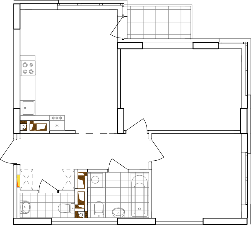 -кімнатна у ЖК Варшавський 2