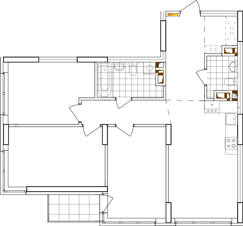 -кімнатна у ЖК Варшавський 2