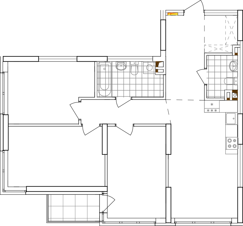 -кімнатна у ЖК Варшавський 2