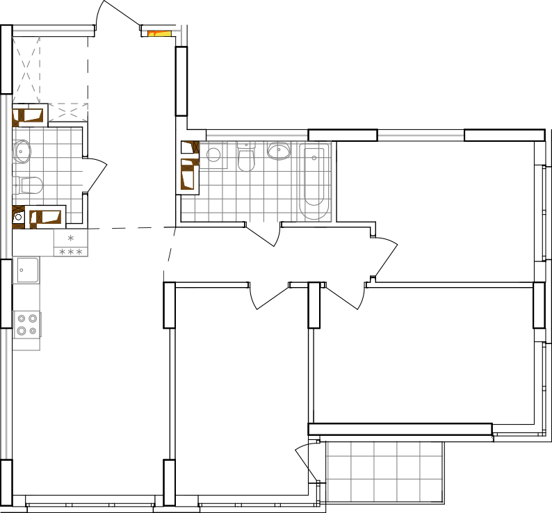 -кімнатна у ЖК Варшавський 2