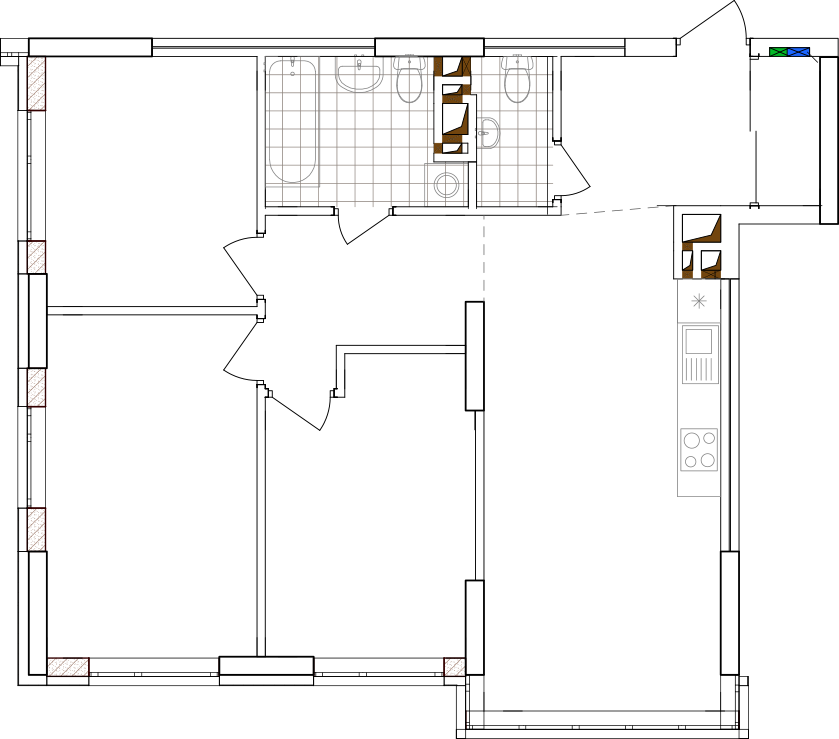 -кімнатна у ЖК Варшавський 2